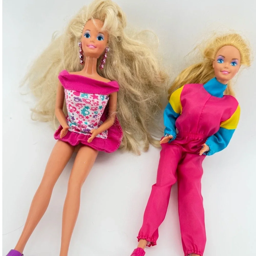 Mattel Barbie Dolls Kids Pink 2pc Set Vintage 1966 Malaysia‎ Body Mold